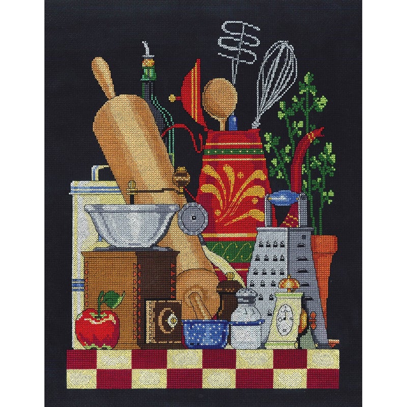 Janlynn 17-0105 14 Count Kitchen Still Life Cross Stitch Kit, 11 by 14-Inch